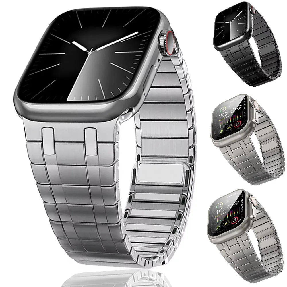 

Metal Strap For Apple Watch 10 46/42mm Business Bracelet Stainless Steel For iwatch 10 9 Ultra 49mm 8 7 6 5 44/42/45mm Watchband