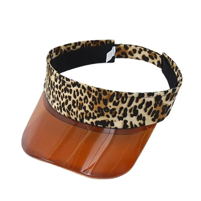 Summer Polyester Leopard Print Visors Adjustable Sun Protection Cap For Men and Women 22