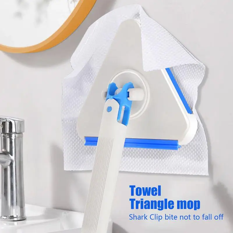 

Треугольная швабра, вращающийся скребок для окон с четырьмя подушечками, универсальный компактный скруббер для пыли, чистки, мытья