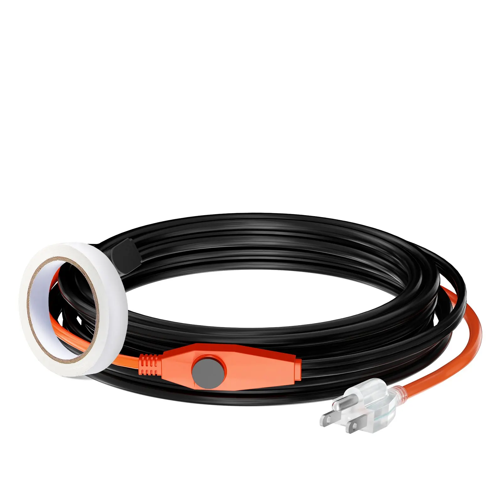 สายเคเบิลทําความร้อนท่อ 18FT 7W FT เทปความร้อนสําหรับท่อที่มีเทอร์โมสตัทในตัว