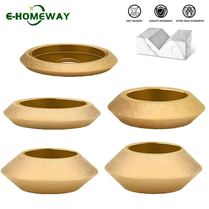 

20mm Bore Dia 3inch 75mm V Shape Edging Grinding Disc Wheel Dry Vacuum Brazed Diamond Demibullnose Edge Marble Edging Profile