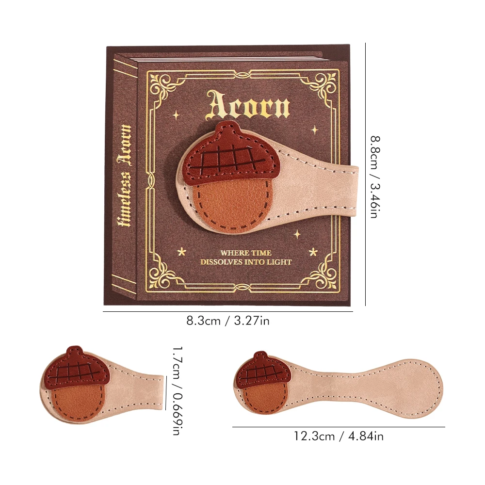 Marcapáginas de cuero con borla de cuerda de cuero, herramienta de lectura de marcadores de página de frutas y plantas botánicas cosidas a mano para amantes de los libros, 1 ud.