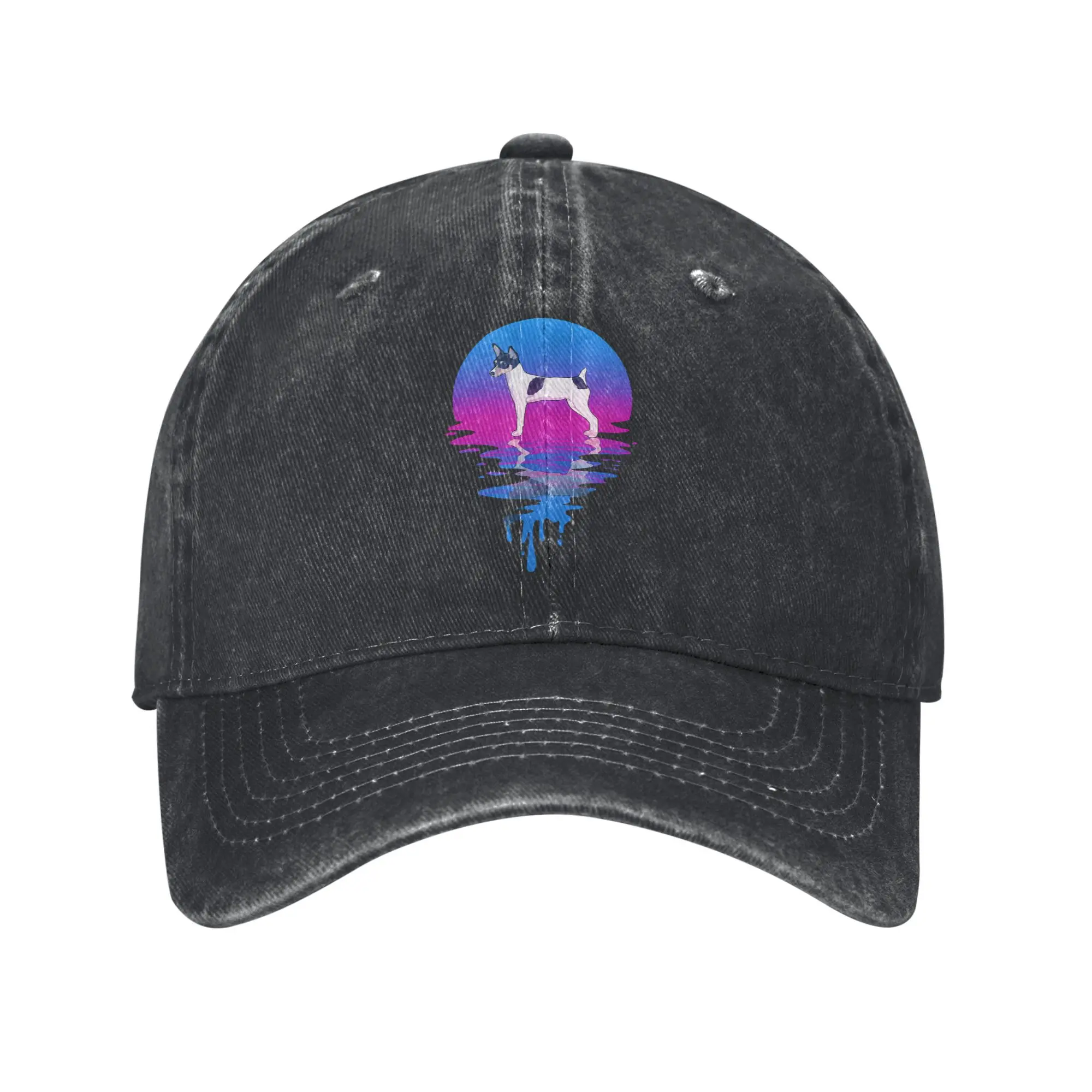 

Vintage Retro Sunset Toy Fox Terrier Casual Baseball Cap Hunting Camping Hip Hop Hats Spring Hot Sale Men Women Baseball Caps