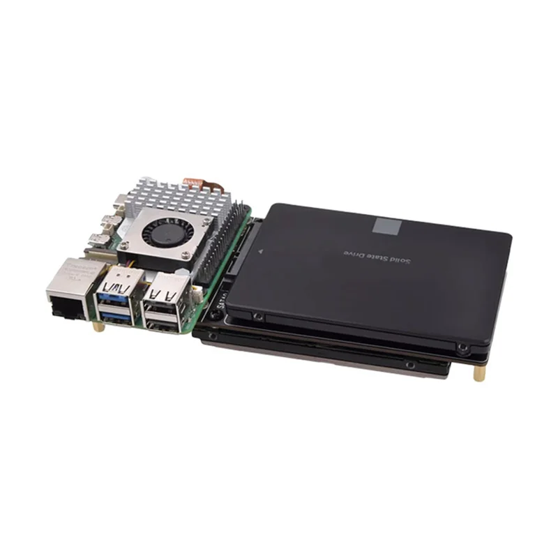 أوصى بشدة - X1007 Pcie إلى Dual 2.5 "SATA HDD/SSD Shield SATA 3.0 5Gbps لـ Raspberry Pi 5 يدعم 2X2.5" SATA HDD/SSD