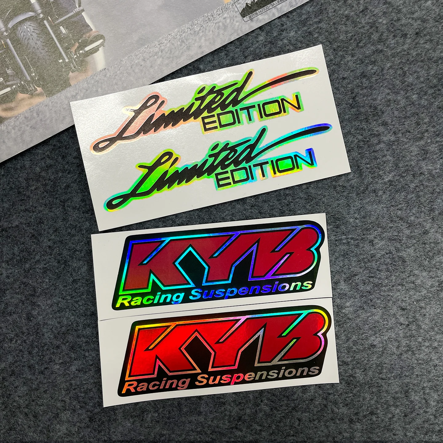 1Set Holographic Rainbow Limited Edition Stickers, Waterproof Vinyl Decals for Motorcycle, Dirt Bike and Helmet Decor