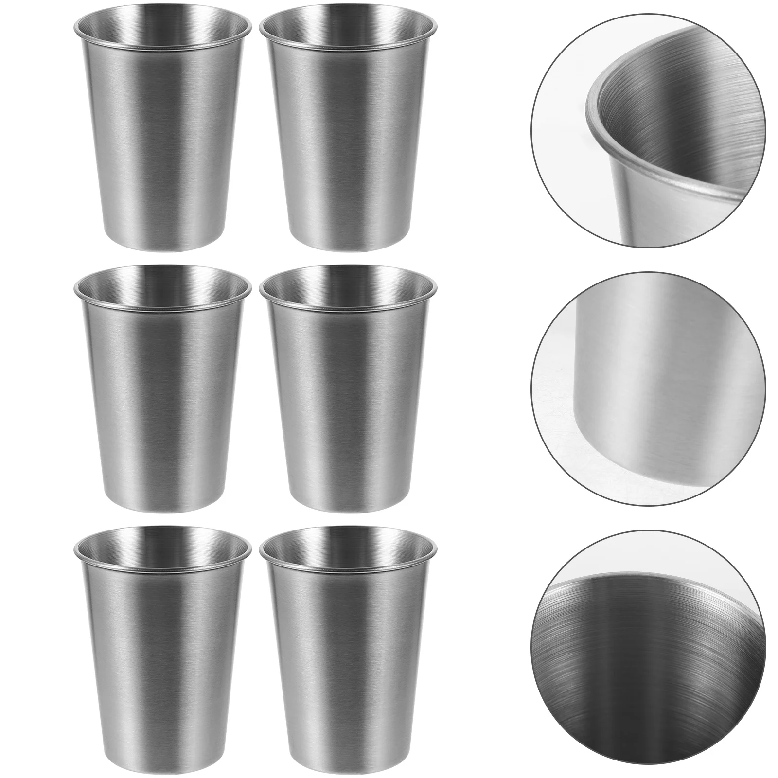 

6pcs Stainless Steel Water Stackable Coffee Beer Drinking Cups For Camping Hiking Home Restaurant Gift Reusable Cold Metal Cups