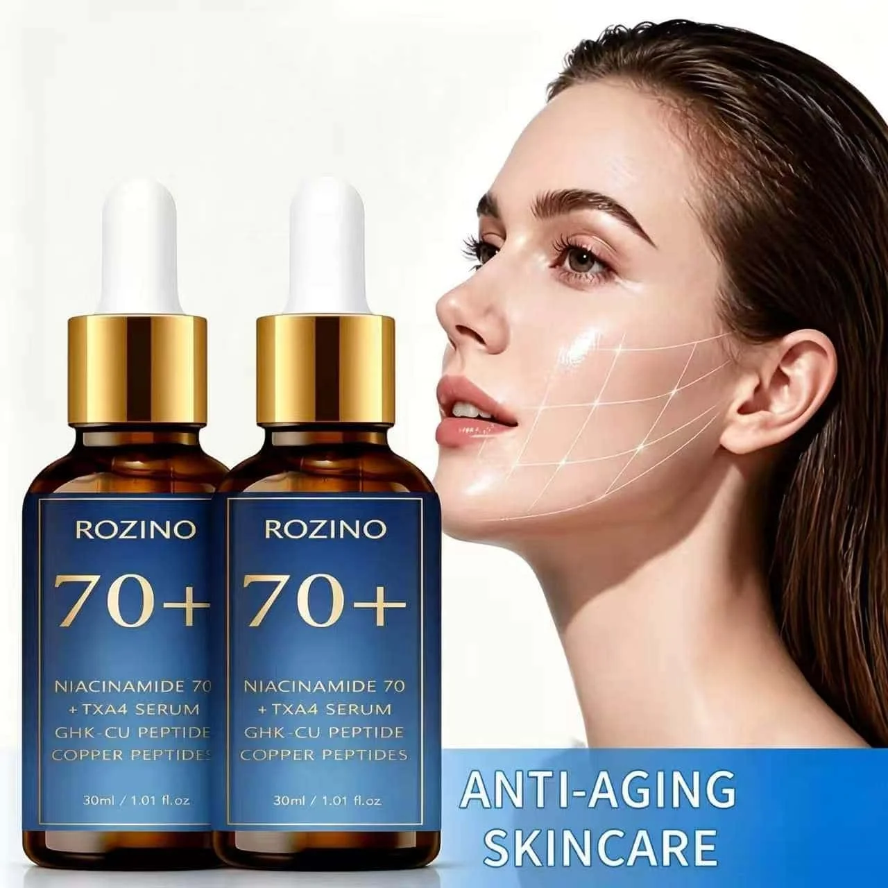 2pcs Instant Firming &, 30ml Serum, Minimizes Pores and Oiliness for Brighter Skin, Tightens Loose Skin and Facial Wrinkles for a More Firm-Looking Face. Fine Lines, Etc. Say Goodbye to Dry, Dull, and Sagging Skin