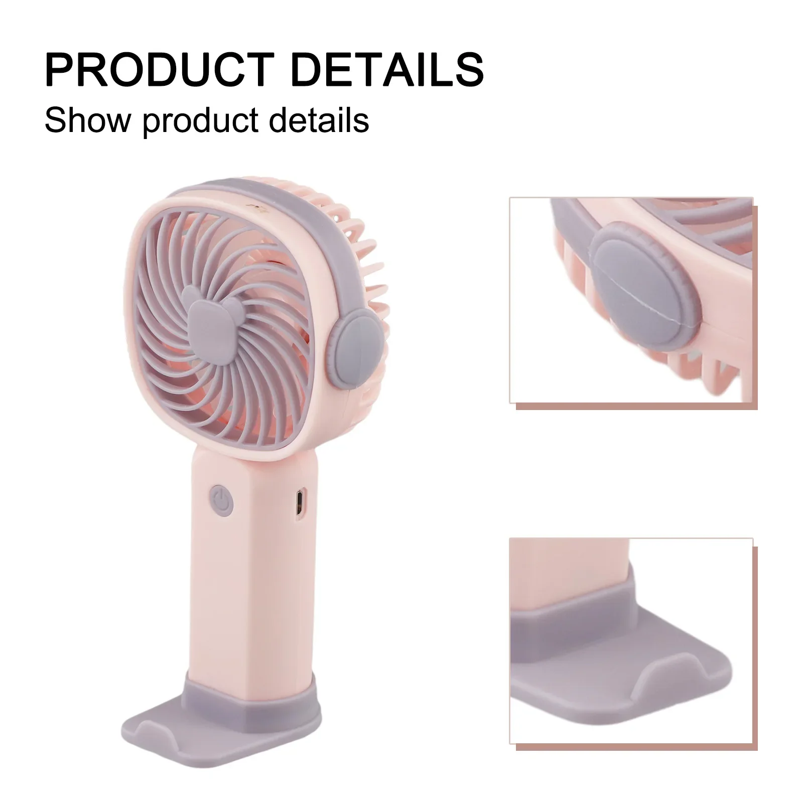 

Portable Mini Fan Rechargeable USB Charging Handheld Fan Built-in 5V-1A 5W Power For Outdoor Office Sports Travel Supplies