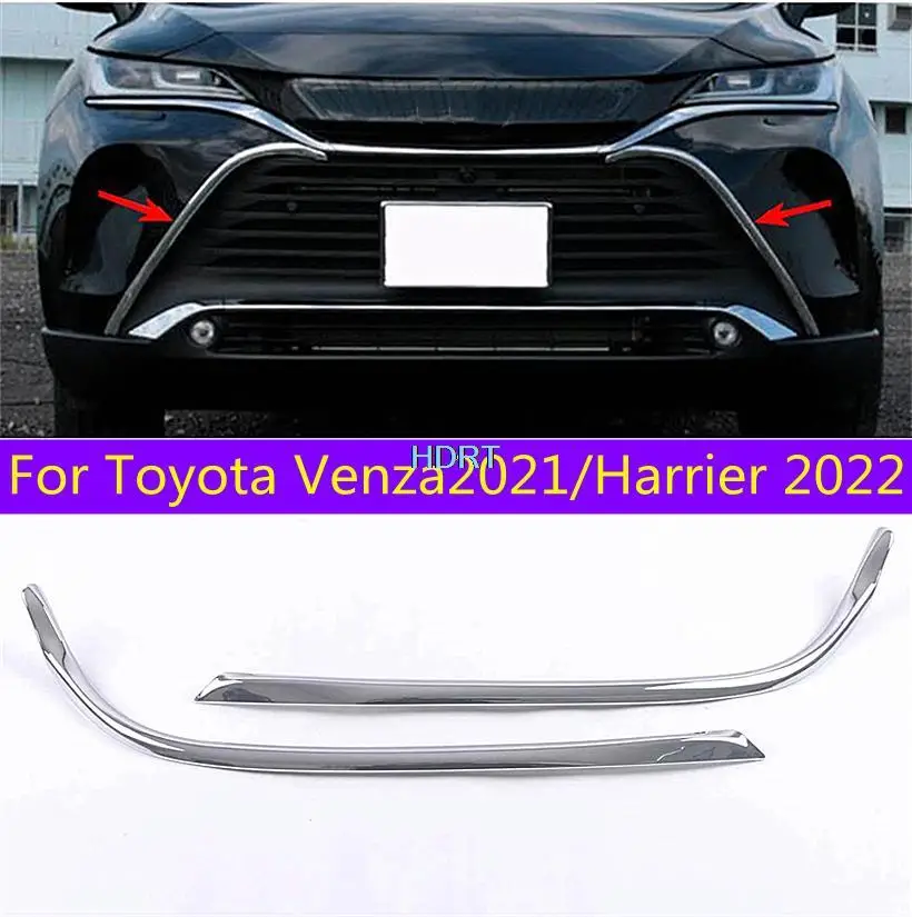 

Carbon fibre 2pcs Front Center Mesh Grill Grille Cover Decorative Trim Strips Moulding Kit For Toyota Venza2021/Harrier 2022 Car