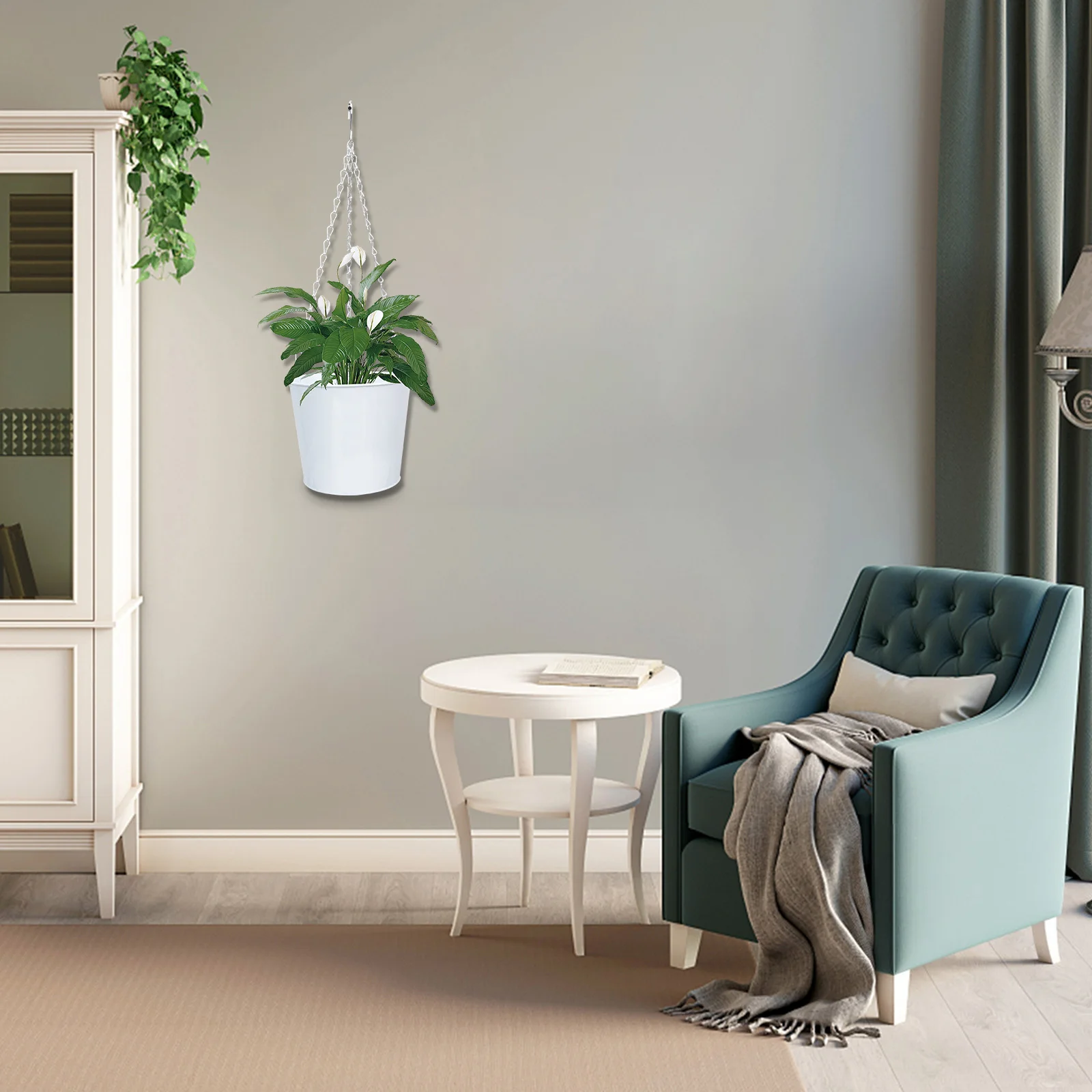 

Hanging Pot Iron Wall Mounted Round Flower Bucket For Home Balcony Indoor Decor Wall Flowerpot Container Multi-Function