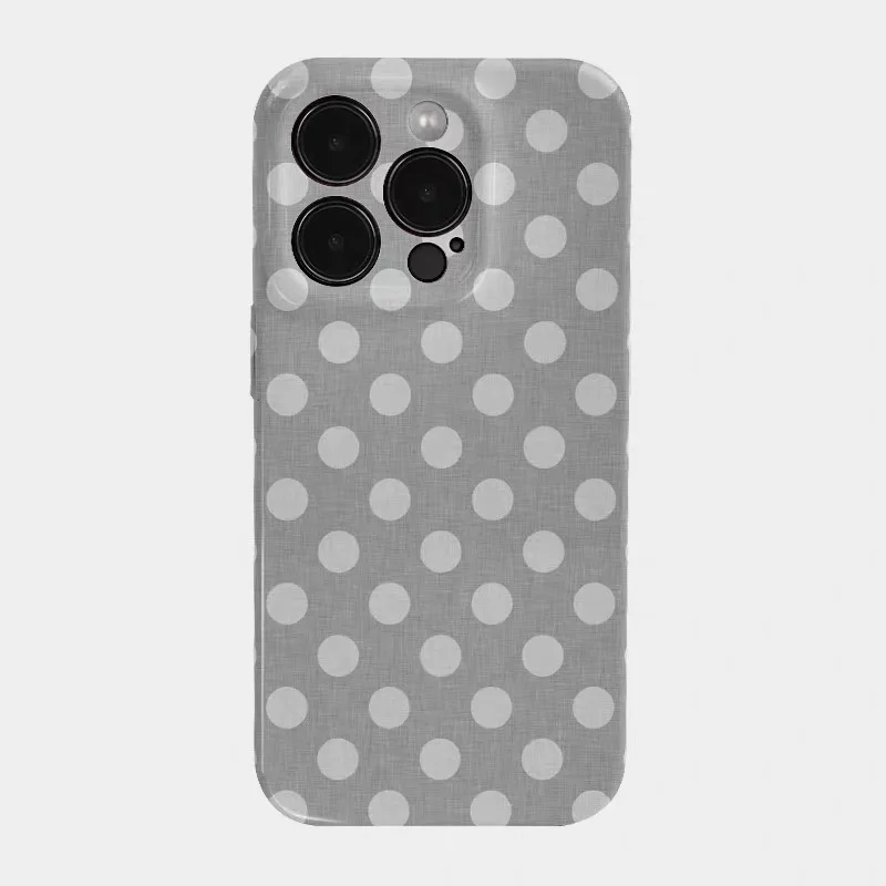 

Ins Korean Grey Wave Point Phone Case for IPHONE 17 Air 16E 15 PROMAX 14 Plus 13 12 MINI 11 PRO 16Plus XR XS Acrylic Phone Cover