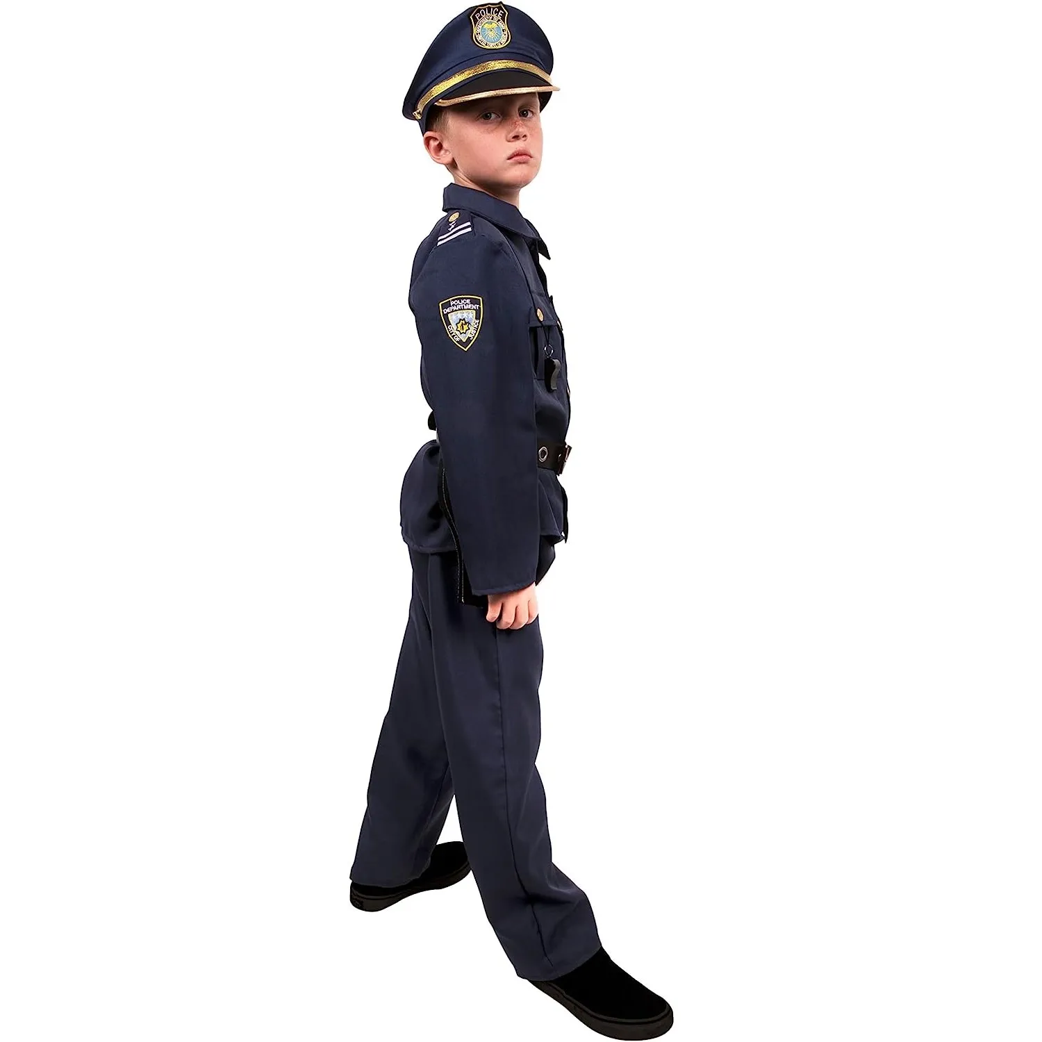 Toy Halloween Toddler Police Officer Costume for Boys Kids Cop Outfit for Halloween Pretend Roleplay view 4