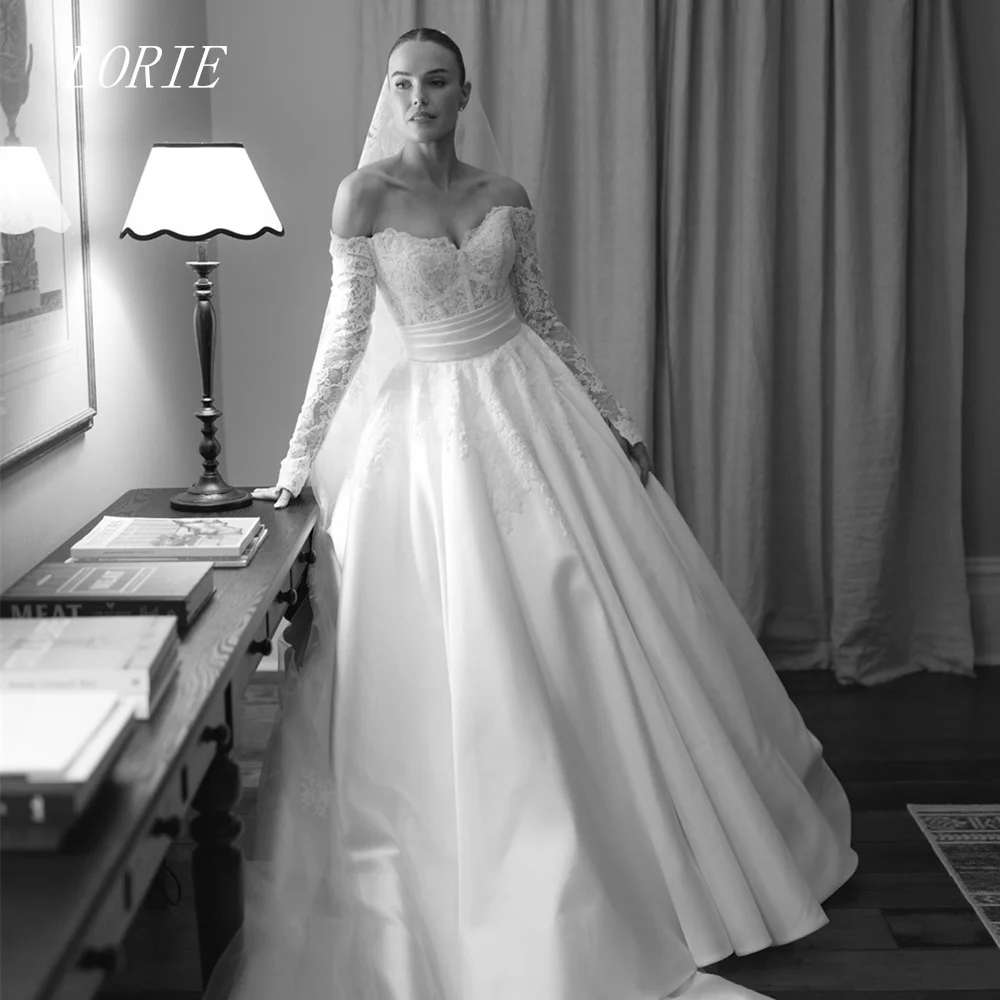 

LORIE Luxury Sweetheart A Line Wedding Dress Lace Flowers Bridal Dresses Temperament Appliques Wedding Gown Customized 2026