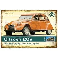 1930's 2CV France Car Sign Bar Garage Workshop Wall Decor Vintage Car Rust Metal Poster Pin Up Plate Tinplate Signs Plaque Art