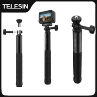 TELESIN-trípode de aluminio para palo de Selfie, soporte para GoPro Hero 13, 12, 11, 10, 9, 8, Insta360, DJI, Osmo, cámara de acción, monopié ligero