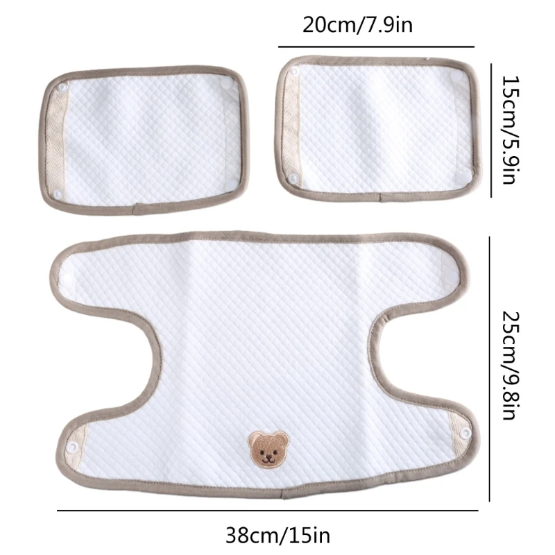 N80C 3Pcs/Set Baby Bibs Waist Stool Cover for Toddler Cotton Feeding Cloth