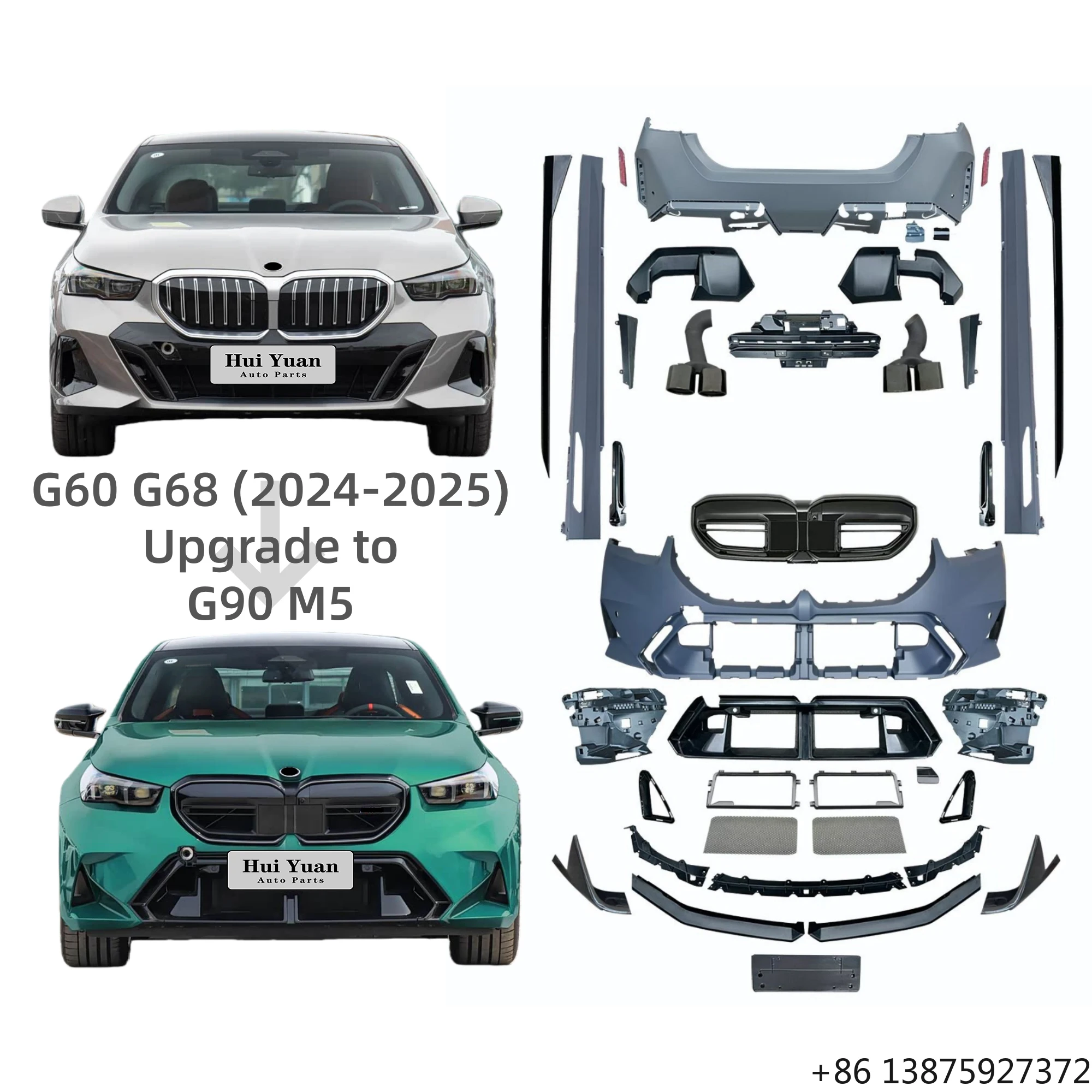 

Новинка: Комплект обвеса для BMW 5 серии G60 G68 2024-2025 (обновление до модели G90 M5) – бампер, выхлопная труба, боковые пороги из полипропилена