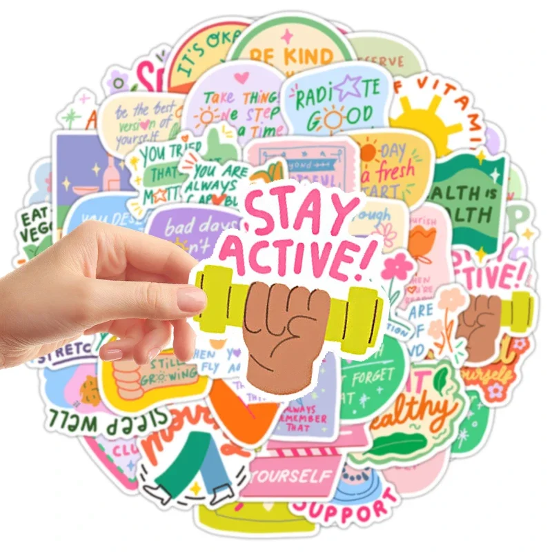 50 قطعة الكرتون ملهمة الكلمات ملصقات حزمة الإنجليزية تحفيزية عبارة الكتابة على الجدران الشارات DIY بها بنفسك الهاتف خوذة سكرابوكينغ المحمول #2