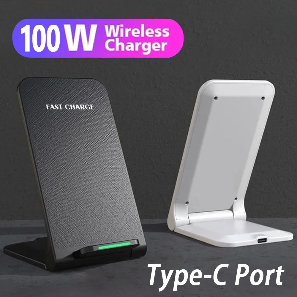 100W Wireless Charger Stand Pad For iPhone 15 14 13 12 11 Pro X XS Max XR 8 Samsung Xiaomi Induction Fast Charging Dock Station