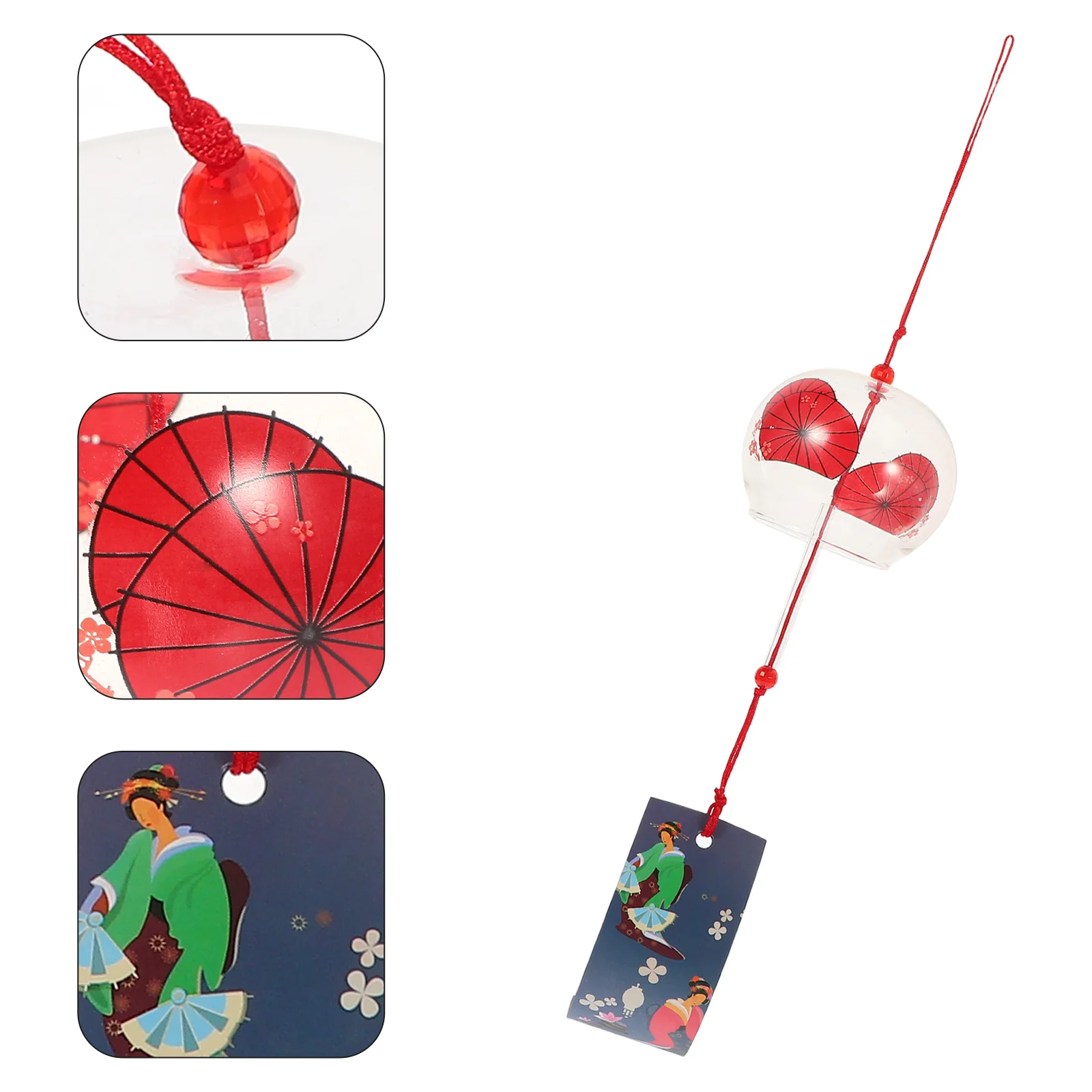 

Japanese Style Glass Wind Chime Vintage Colored Elegant Hanging Wind Bell Decorative Glass Craft Ornaments