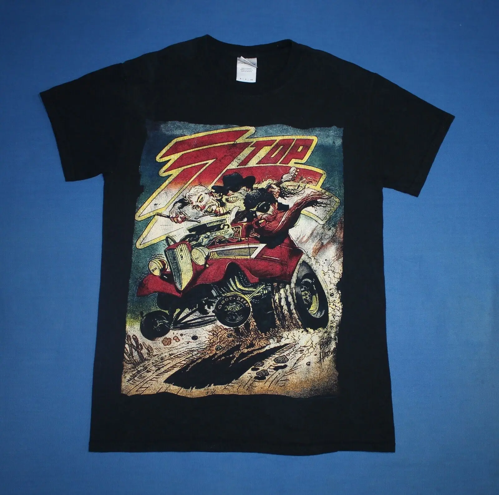 ZZ Top Shirt World Tour 2015 Blues Rock للرجال تي شيرت صغير