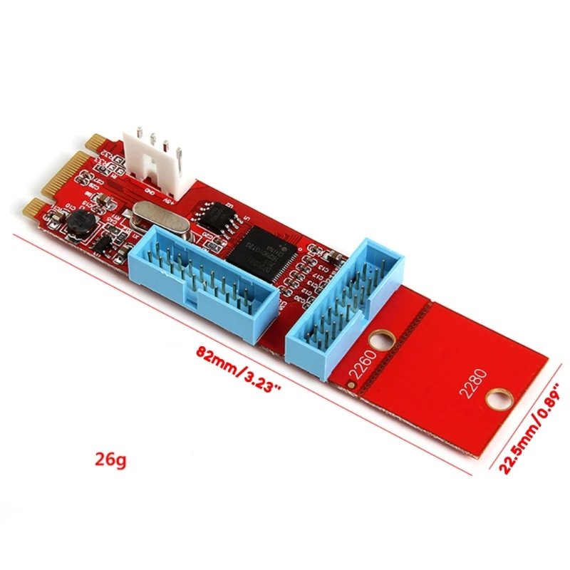 NGFF M.2 a 19Pin 20Pin USB Adaptador Convertidor Tarjeta Conector alimentación 4 pines