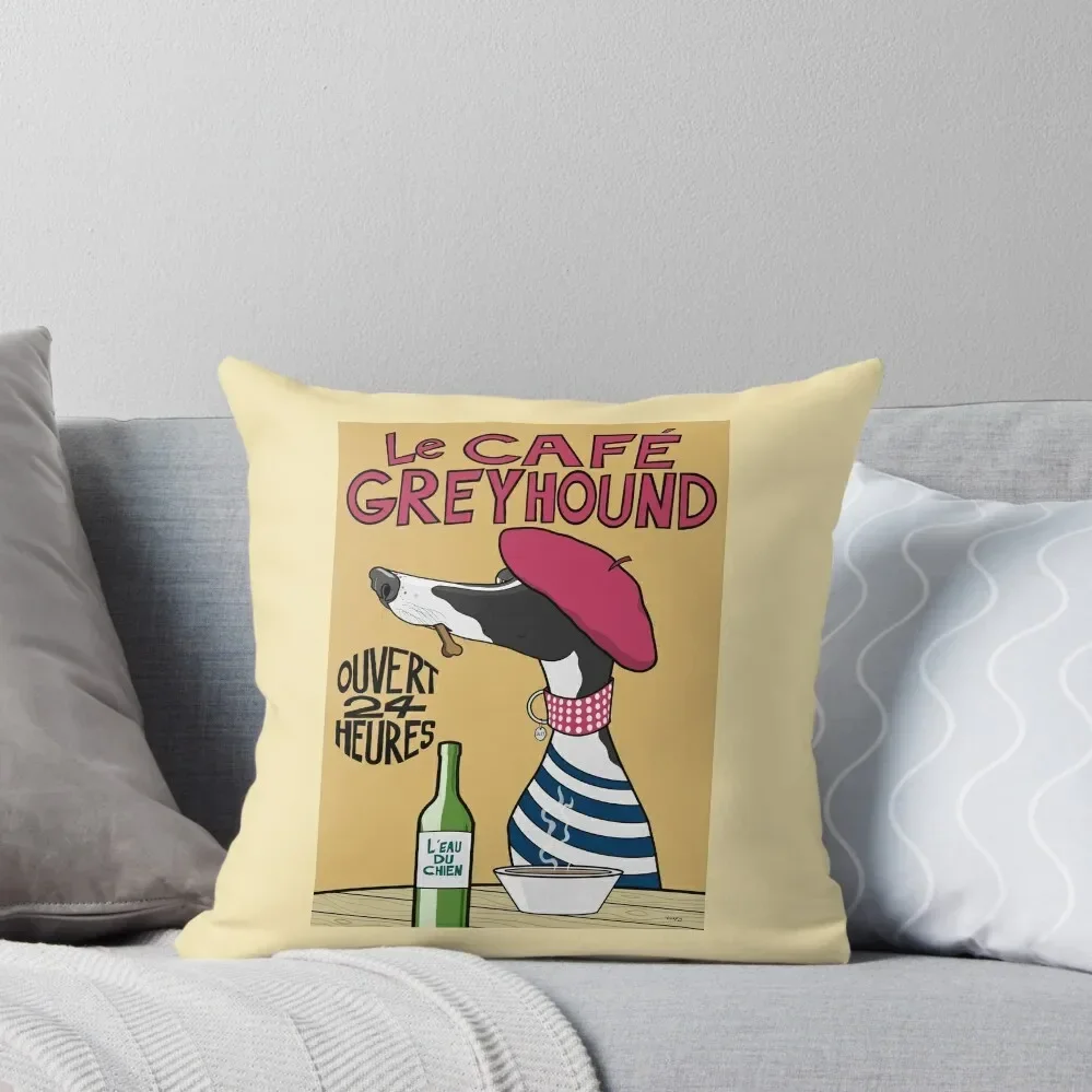 Le Café Greyhound Throw Pillow New year Decorative Cushion Pillow