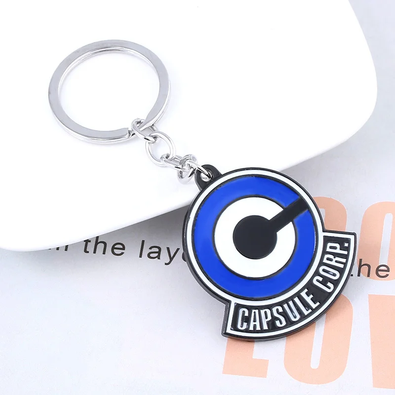 Anime Letter Pattern Keychain Capsuls Corp Cosplay Key Rings Pendant for Fans Phone Chain Charms Accessories Gift