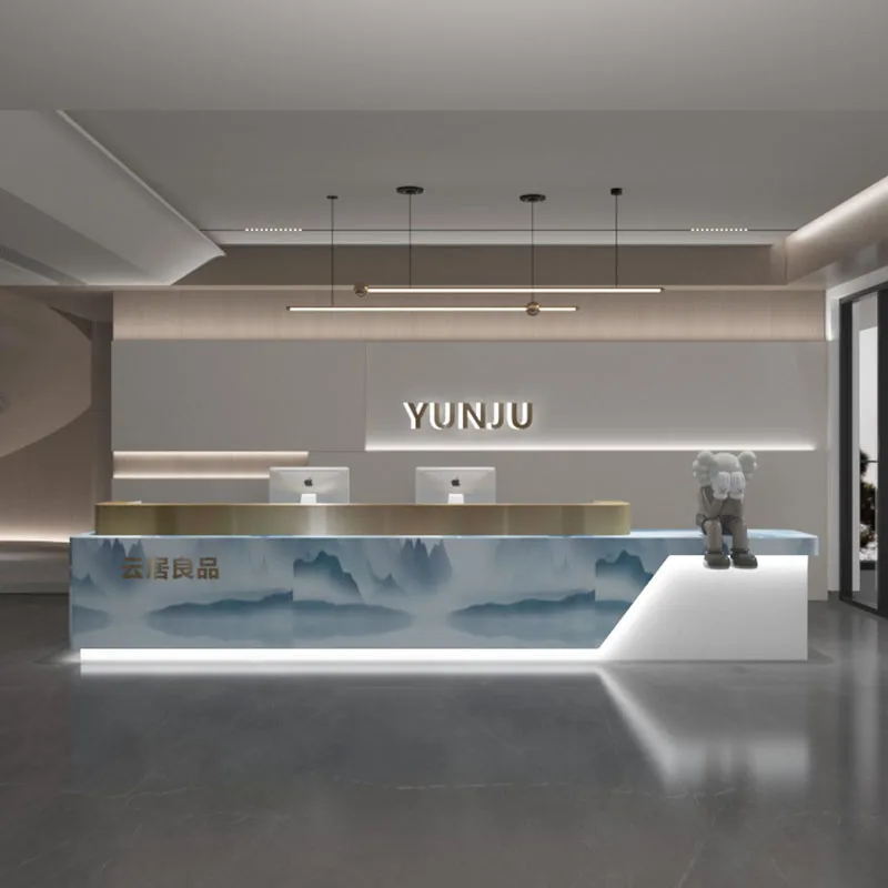 Cash Modern Reception Desk Counter Gym Restaurant Supermarket Simple Reception Desk Information Theke Rezeption Luxury Furniture