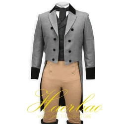 Men's Tuxedo Wedding Long Jacket Pants Vest Three-Piece Suit Formal Male Tailored Clothes Groom Suits