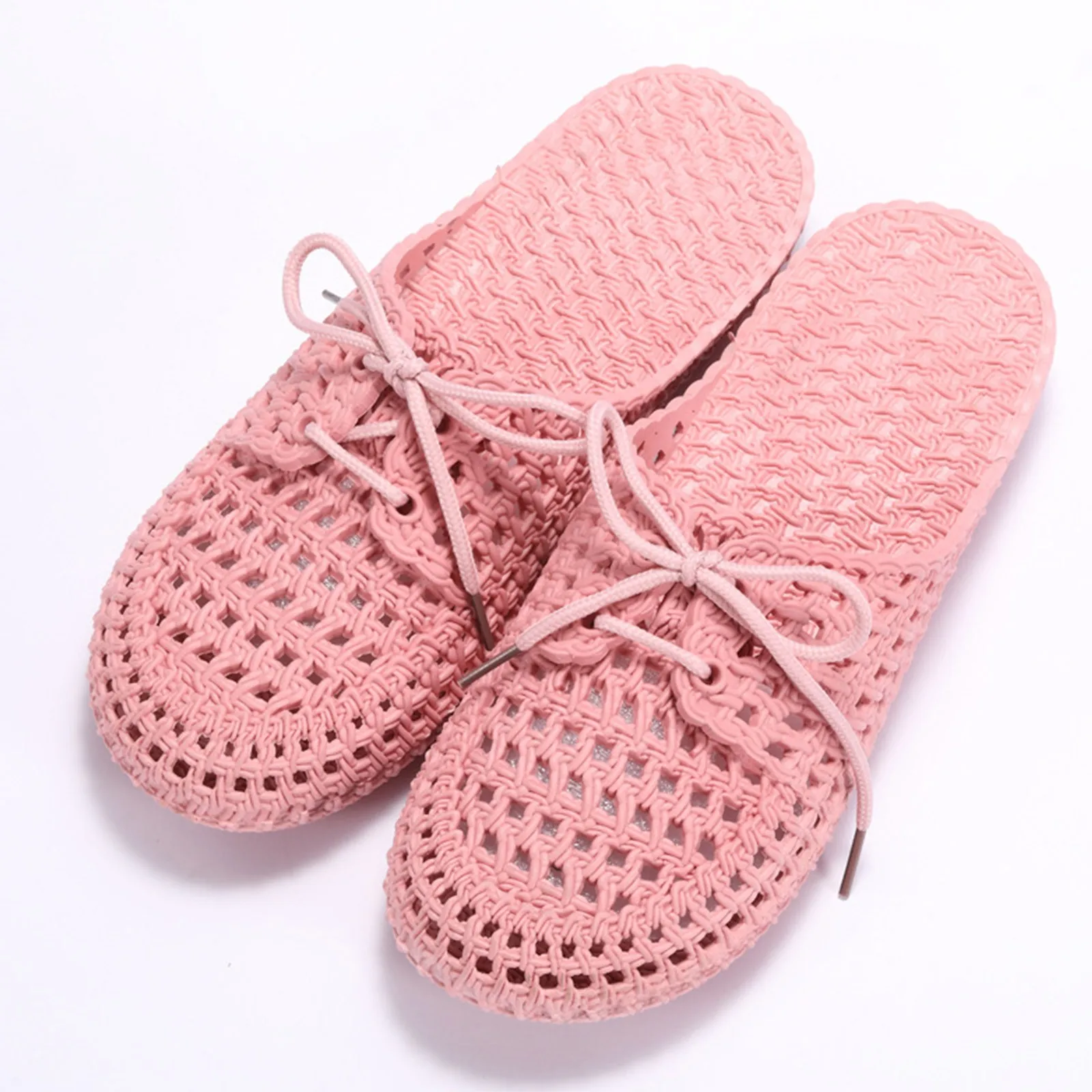 Lace Up Slippers Women Flat Sandals Summer Vacation Beach Shoes Daily Home Non Slip Soft Slippers Ladies Sandalias Mujer