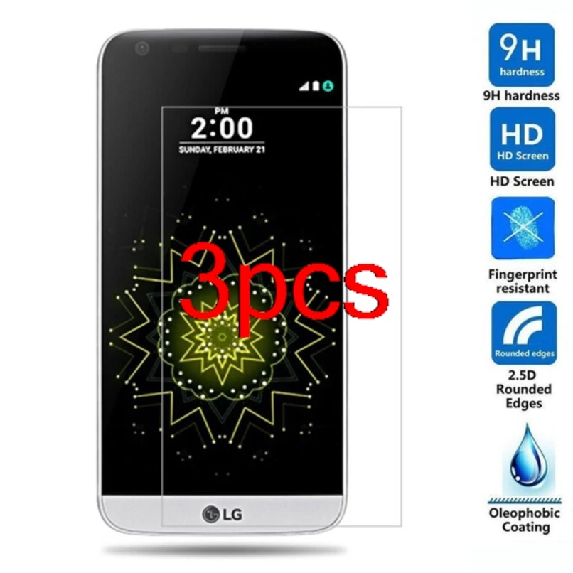 3PCS 2.5D Front Safety Tempered Glass Guard On For LG G5 SE Protective Film 9H Explosion-proof For LG G5 H860 H850 H845 H840