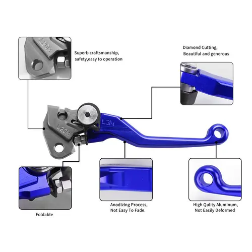 Imagen 2 del producto Para Yamaha YZ65 YZ80 YZ85 YZ125 YZ125X YZ250 YZ250F YZ250FX YZ250X YZ426F YZ450F YZ450FX palancas de freno de embrague de motocicleta manijas