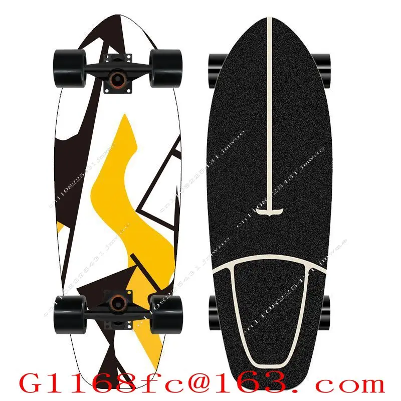 30 Inch Surfboard Maple Single Upturned Skateboard for Commuting Land Surfboard Four-wheel