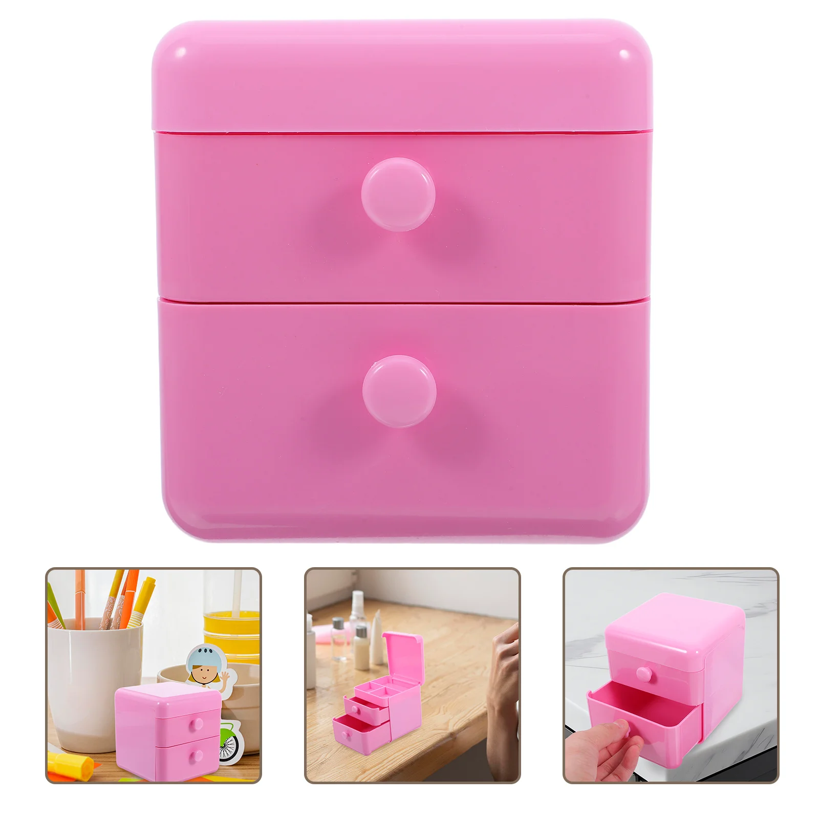 

Flip Design Drawer Jewelry Box Pink Cute Storage Organizer Chest For Necklaces Rings Hair Accessories Bedroom Vanity Spacious