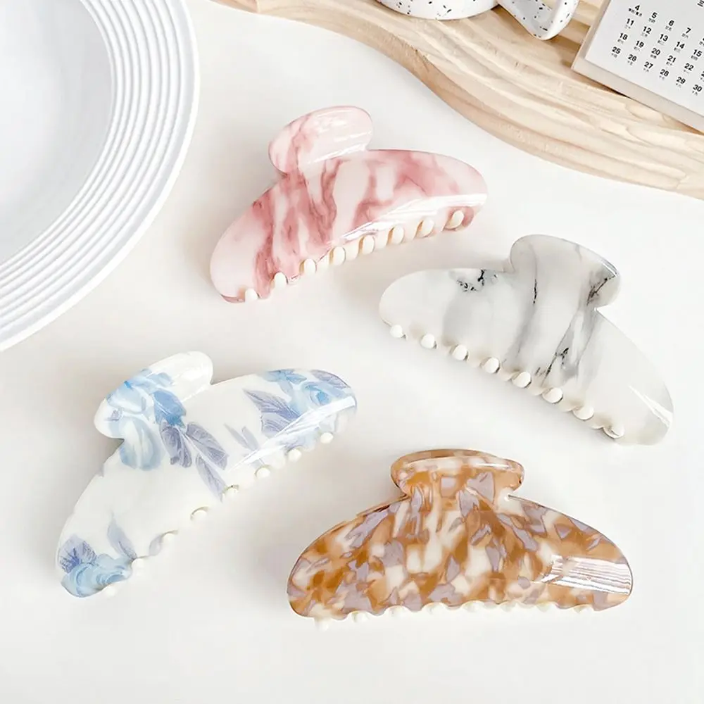 

Solid Color Ink Painting Pattern Hair Claw Hair Clip Hairpin New Chinese Style Shark Clip Shark Clip Geometry Ponytail Barrettes