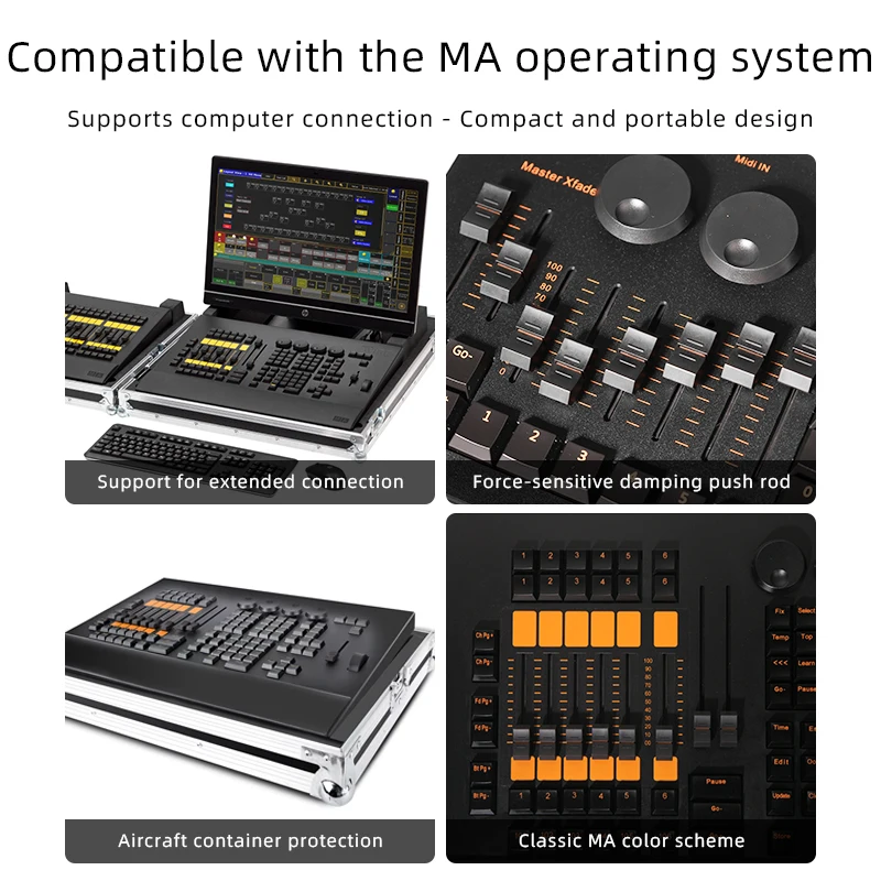 MA2 Command Wing Console Stage Lights Controller DMX512 DJ Lighting Console With Flight Case For DJ Disco Moving Head Beam Wash