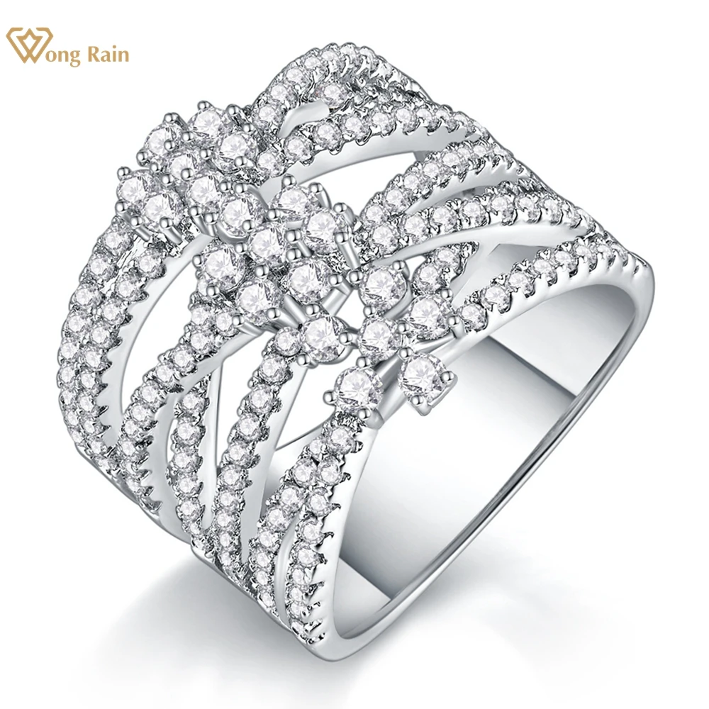 

Wong Rain 100% 925 Sterling Silver 3EX VVS1 D Color Sparkling Real Moissanite Diamond Women Rings Fine Jewelry Gifts Wholesale