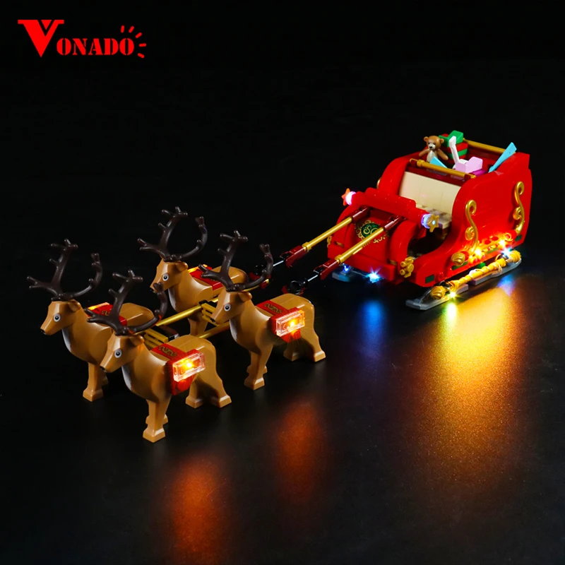 Vonado LED Lighting Set for 40499 Santa's Sleigh Collectible Model Toy Light Kit, Not Included the Building Block