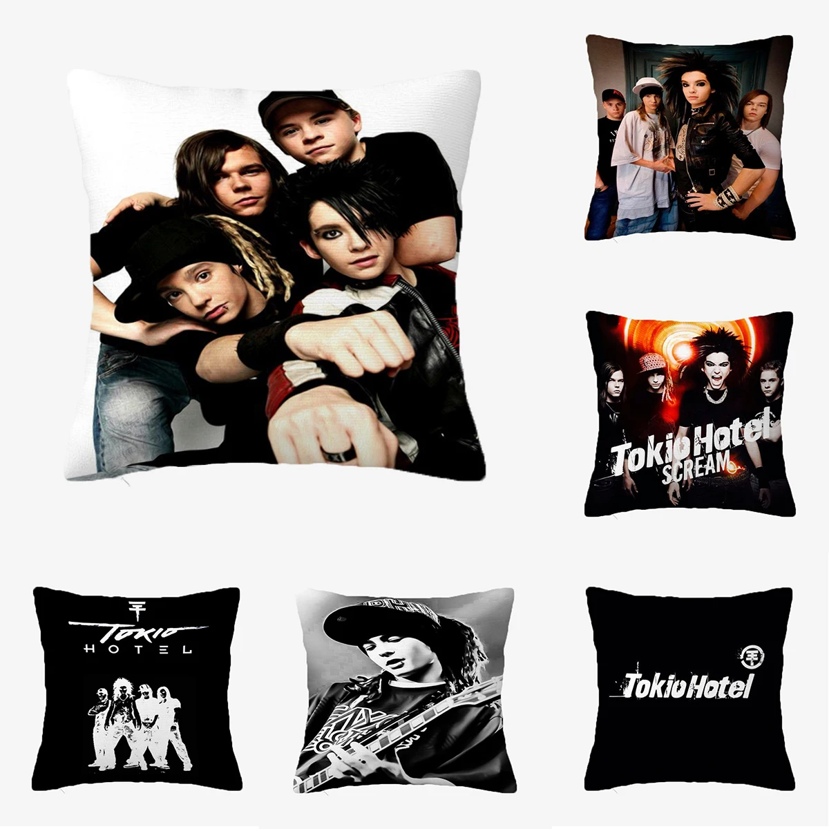 Cushion Covers for Decorative Cushions Rock Band Tokio Hotel Body Pillow Cover 40x40 Pillows Decor Home 3D Printing Short Plush