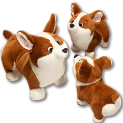 23/35/45cm Simulated Animal Stuffed Animal Brown Corgi Stuffed Animal Decorated At Home For Children's Christmas Gifts