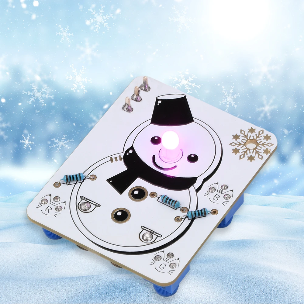 LED Snowman Electronic Beginner Learning Welding Fun DIY Kit LED Light Emitting Tube Module