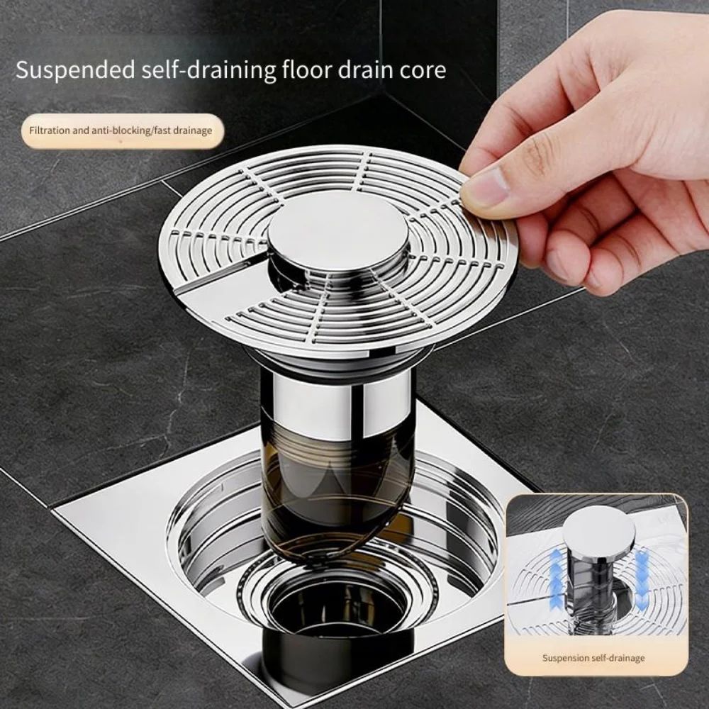 Floating Self Draining Floor Drain Core Anti Odor Deodorizer Insect Proof Bathroom Drain Strainer Sewer Pipe Anti Backflow for
