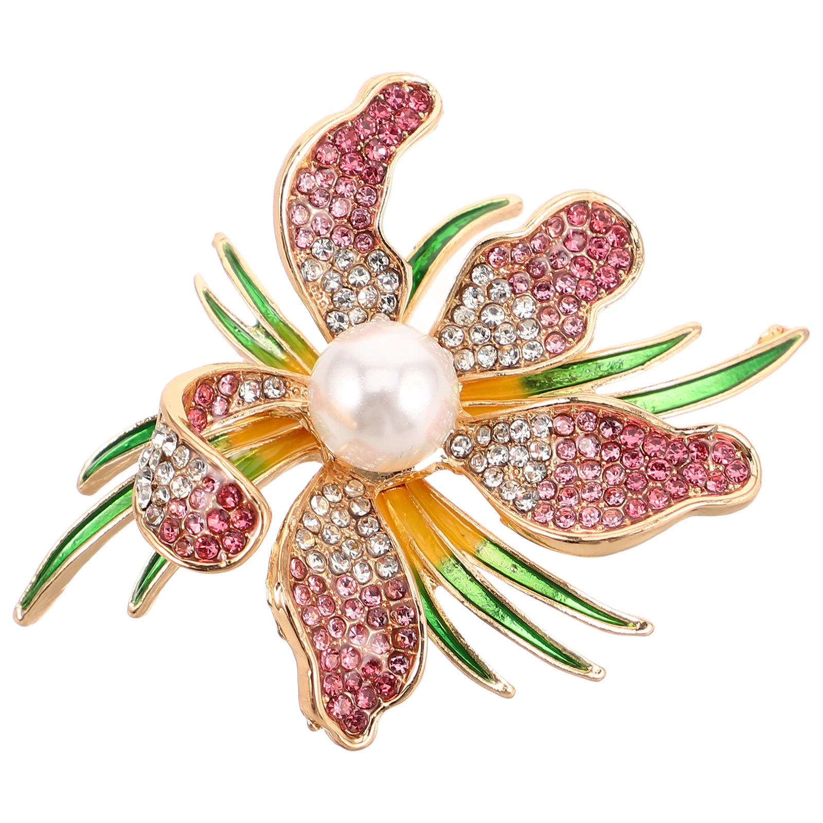 

Pearl Peony Brooch Elegant chid Flower Pins Artificial Pearl Beaded Zinc Alloy Rhinestone Brooch Lapel Pin Sweater Clips