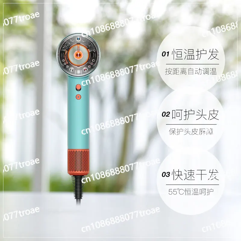 Electric hair dryer with automatic temperature control and quick drying for hair care