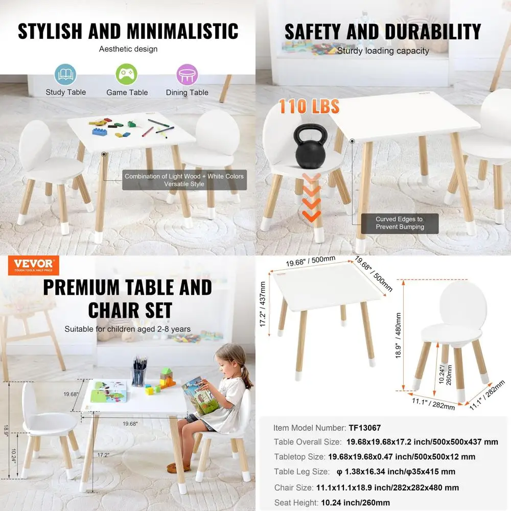 

Детский деревянный игровой стол с 2 стульями для творчества, занятий рукоделием, чтения и обедов