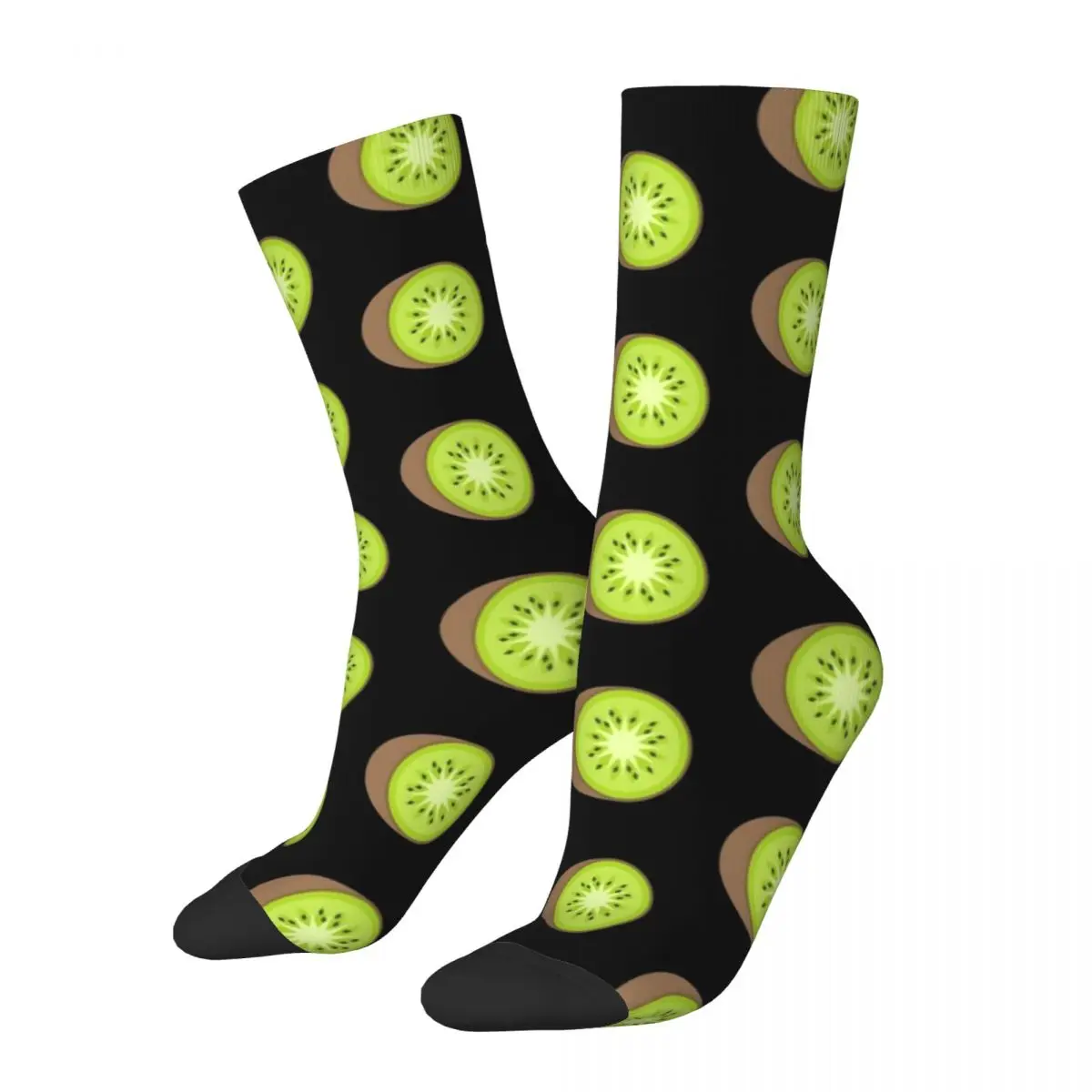 Kiwi Fruit Socks Green Fruits Kawaii Stockings Couple Medium Soft Cycling Socks Autumn Pattern Anti Skid Socks