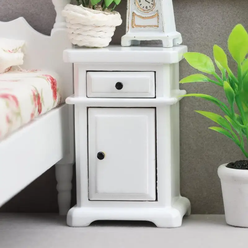 1:12 Casa delle bambole in miniatura Camera da letto Comodino Mobili Modello di casa Decorazione Giocattolo Accessori per casa delle bambole