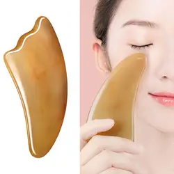 1PC Natural Ox Horn Gua Sha Board Gouache Scraper Face Massager Facial Lift Neck Body Scraping Massage Beauty Tools