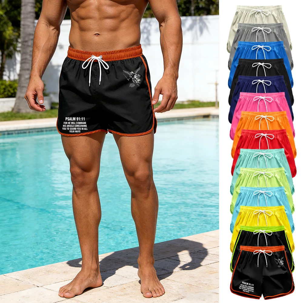 

Летние повседневные пляжные шорты, подходящие для ежедневных фитнес-тренировок, занятий спортом, плавания, серфинга и пляжного отдыха. Мужские плавательные шорты.